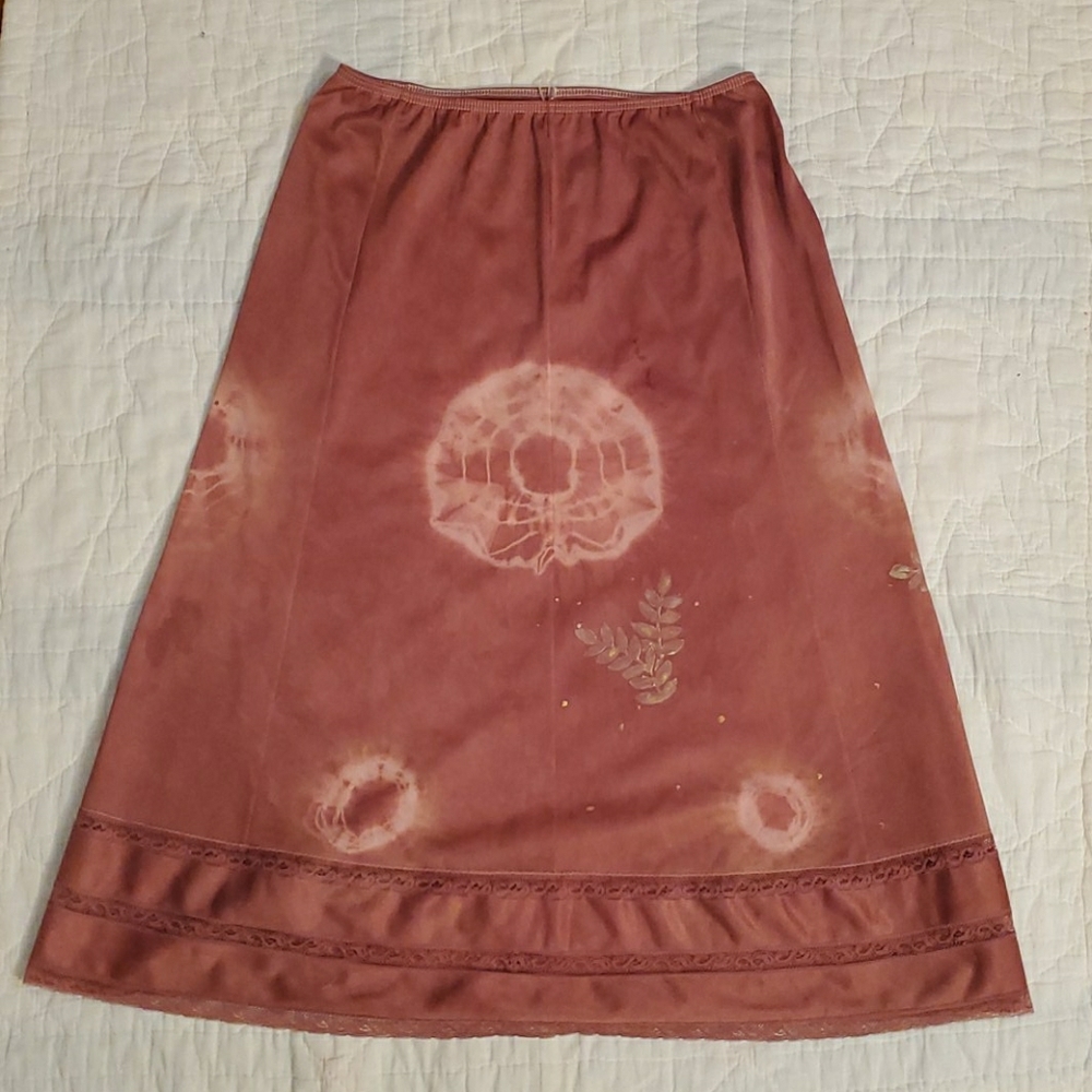 Vintage Slip Skirt with hand painted tie dye art